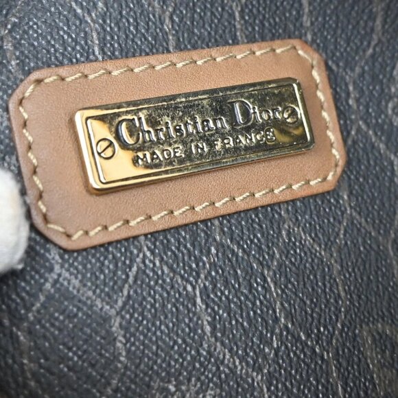 CHRISTIAN DIOR Logo Honeycomb Travel Hand Bag PVC Leather Brown Frannce - Picture 9 of 14